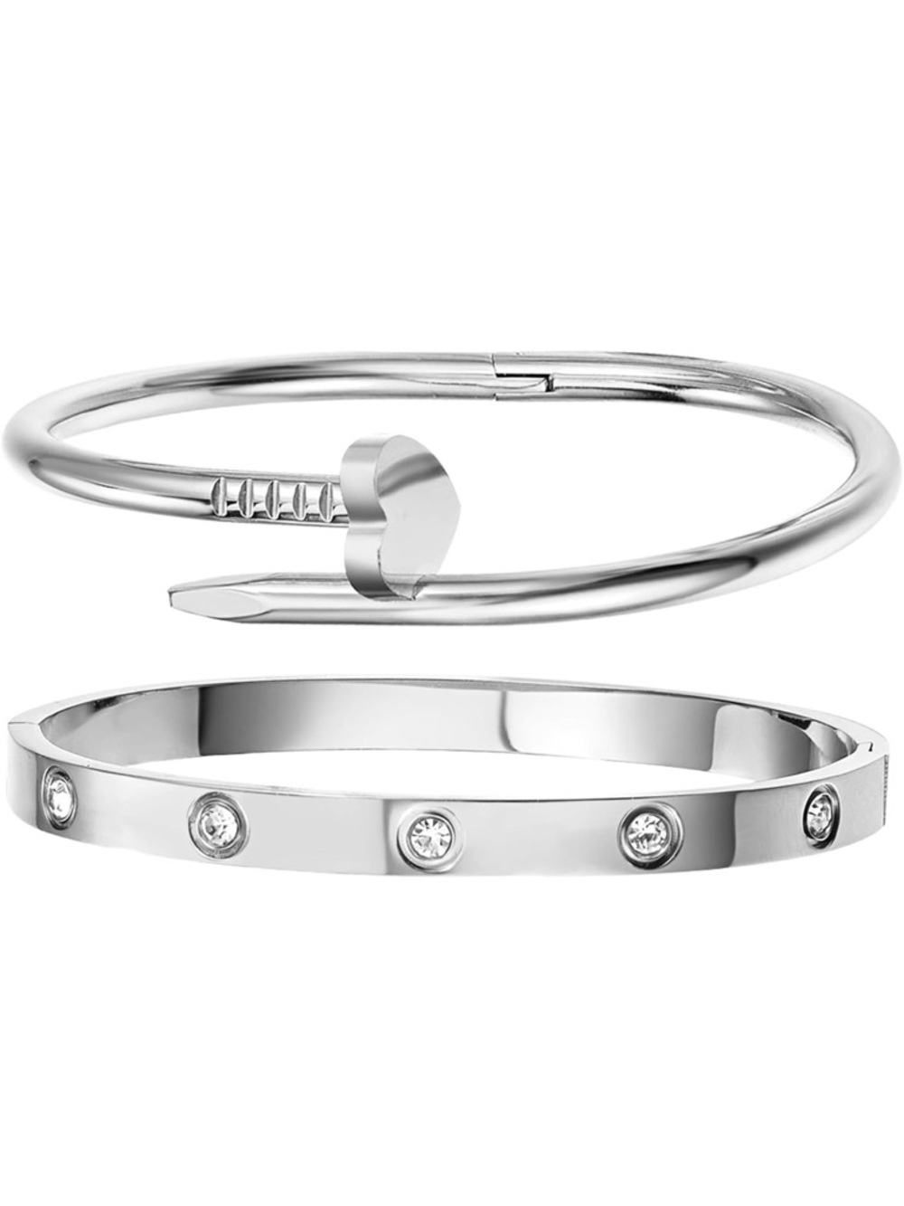 Stainless steel Nail Bangle Bracelet